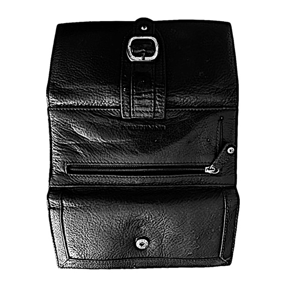 BANANA REPUBLIC Women’s Black Pebbled Leather Trifold Wallet - Picture 3 of 9